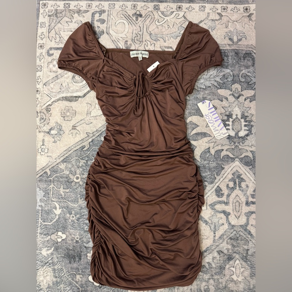 NWT Almost Famous Brown Mini Dress
